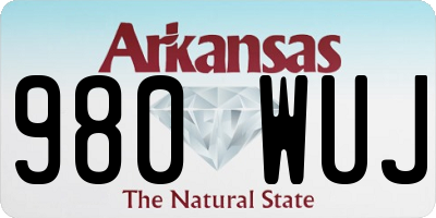 AR license plate 980WUJ