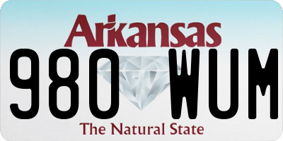AR license plate 980WUM