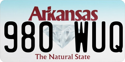 AR license plate 980WUQ