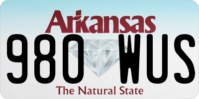 AR license plate 980WUS