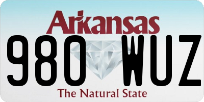 AR license plate 980WUZ