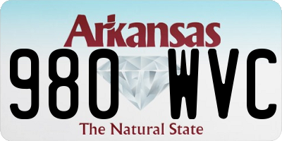 AR license plate 980WVC