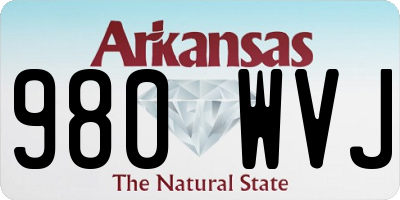 AR license plate 980WVJ
