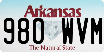 AR license plate 980WVM