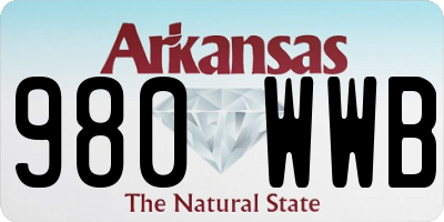 AR license plate 980WWB