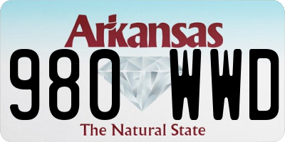 AR license plate 980WWD