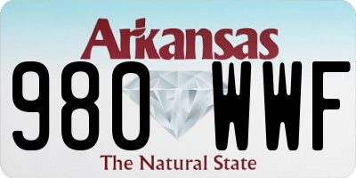 AR license plate 980WWF