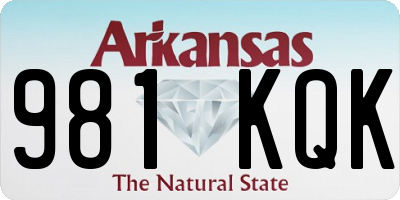 AR license plate 981KQK