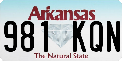 AR license plate 981KQN