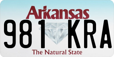 AR license plate 981KRA