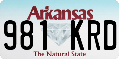 AR license plate 981KRD