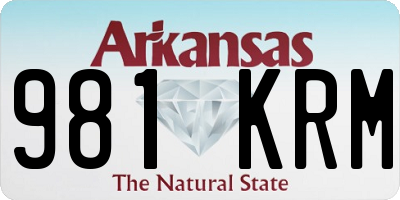AR license plate 981KRM