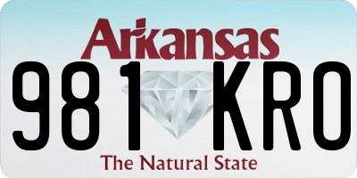 AR license plate 981KRO