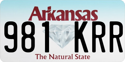 AR license plate 981KRR