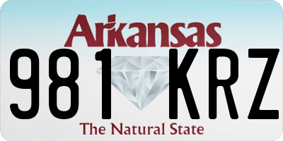 AR license plate 981KRZ