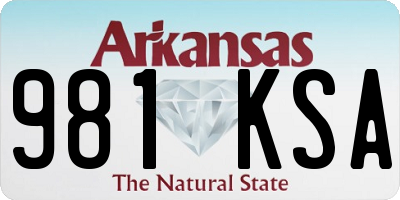 AR license plate 981KSA