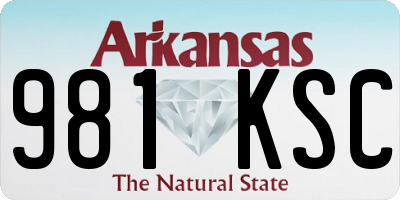 AR license plate 981KSC