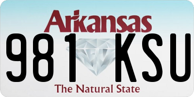 AR license plate 981KSU
