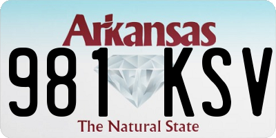 AR license plate 981KSV