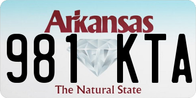 AR license plate 981KTA