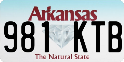 AR license plate 981KTB