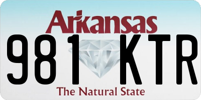 AR license plate 981KTR