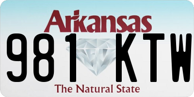 AR license plate 981KTW