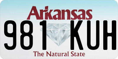 AR license plate 981KUH