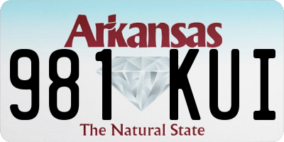 AR license plate 981KUI