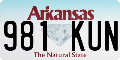 AR license plate 981KUN