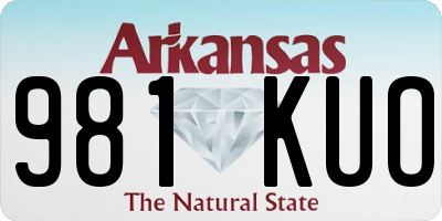 AR license plate 981KUO