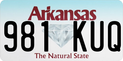 AR license plate 981KUQ