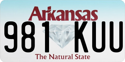 AR license plate 981KUU