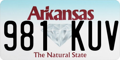 AR license plate 981KUV