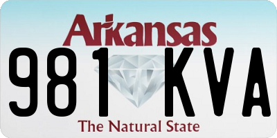 AR license plate 981KVA