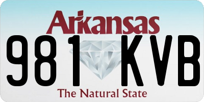 AR license plate 981KVB