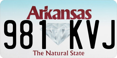AR license plate 981KVJ