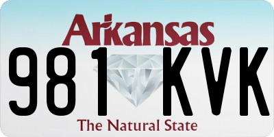 AR license plate 981KVK
