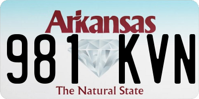 AR license plate 981KVN