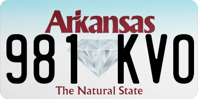 AR license plate 981KVO
