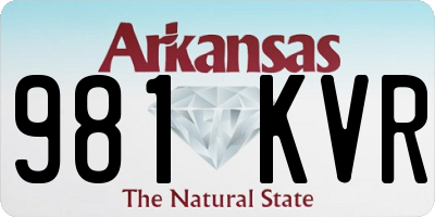 AR license plate 981KVR