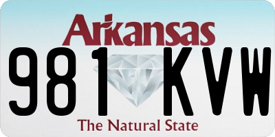AR license plate 981KVW