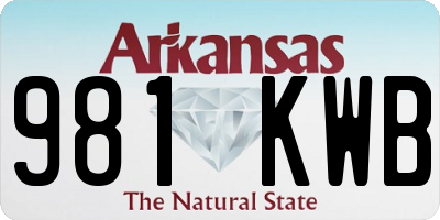 AR license plate 981KWB