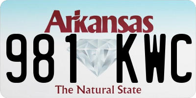 AR license plate 981KWC