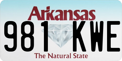AR license plate 981KWE