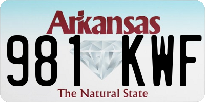 AR license plate 981KWF