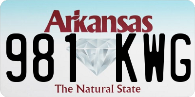 AR license plate 981KWG