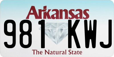 AR license plate 981KWJ