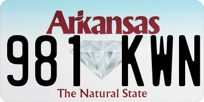 AR license plate 981KWN