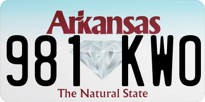 AR license plate 981KWO
